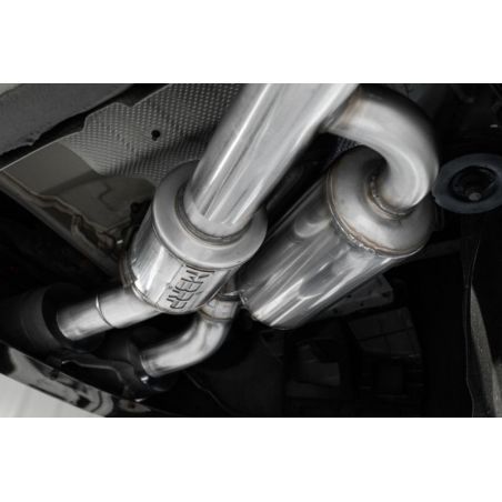 MBRP 2022 Kia Stinger 3.3L T304 SS Cat-Back Exhaust- Dual Split Rear Quad Outlet Uses Factory Bezels