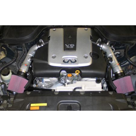 K&N 07-08 G35 Dual Silver Typhoon Short Ram Intakes