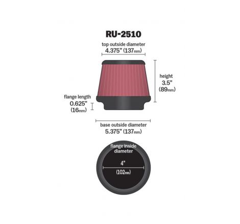 K&N Universal 4 Inch Filter