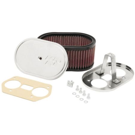 K&N Custom Oval Red Race Filter 7in L x 4-1/2in W 3-1/4in H