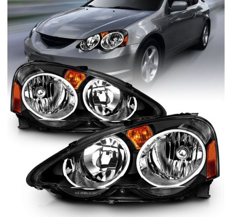 ANZO 2002-2004 Acura Rsx Crystal Headlights Black