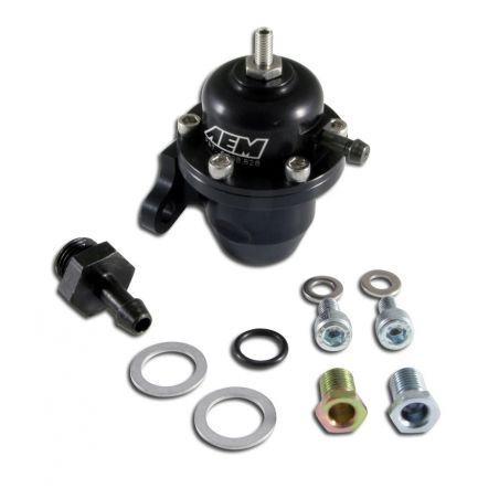 AEM 98-99 Acura CL / 00-05 S2000 / 98-02 Accord / 96-00 Civic Black Adjustable Fuel Pressure Regulat