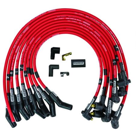 Moroso Ford 289-302 Ignition Wire Set - Ultra 40 - Unsleeved - Non-HEI - Under Header - Red