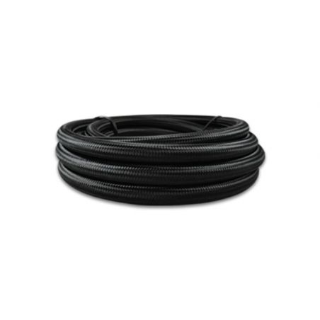 Vibrant -8 AN Black Nylon Braided Flex Hose w/ PTFE liner (5FT long)