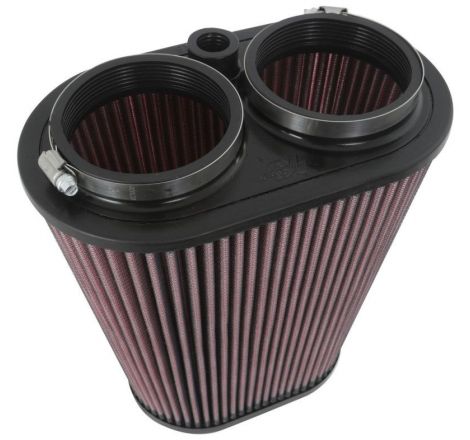 K&N Universal Clamp-On Air Filter 3-1/8in Dual FLG  8-7/8in X 5-3/16 B 6-1/4in X 4IN T, 9inH W/STUD