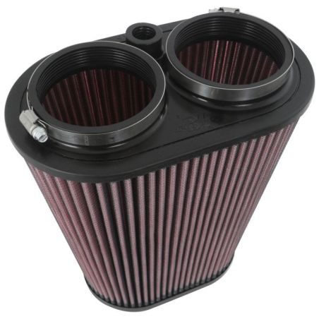 K&N Universal Clamp-On Air Filter 3-1/8in Dual FLG  8-7/8in X 5-3/16 B 6-1/4in X 4IN T, 9inH W/STUD