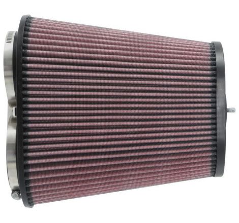 K&N Universal Clamp-On Air Filter 3-1/8in Dual FLG  8-7/8in X 5-3/16 B 6-1/4in X 4IN T, 9inH W/STUD