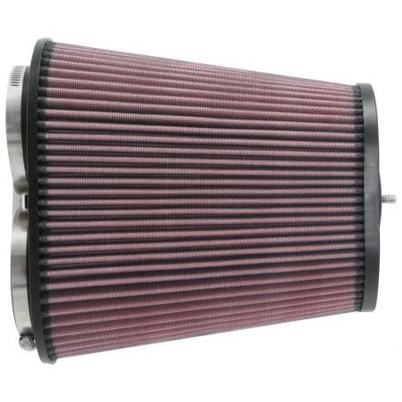 K&N Universal Clamp-On Air Filter 3-1/8in Dual FLG  8-7/8in X 5-3/16 B 6-1/4in X 4IN T, 9inH W/STUD