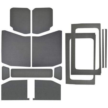 DEI 2018-Up Jeep Wrangler JL 4-Door Leather Look Headliner Complete Kit 13-pc - Gray