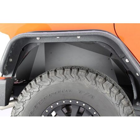 Fishbone Offroad 07-18 Jeep Wrangler JK Aluminum Rear Inner Fenders - Black Powercoat