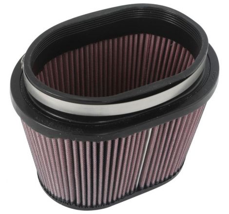 K&N Universal Rubber Filter 6.25in x 4in Oval FLG / 7.375in x 5.5in Base / 6.25in x 4in Top / 5in H