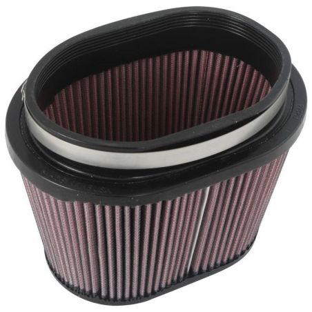 K&N Universal Rubber Filter 6.25in x 4in Oval FLG / 7.375in x 5.5in Base / 6.25in x 4in Top / 5in H