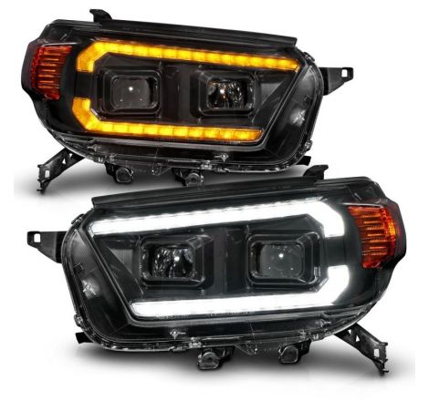 ANZO 10-13 Toyota 4Runner Projector Headlights - Black