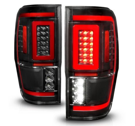 ANZO 19-22 Ford Ranger Full LED Taillights w/ Lightbar Sequential Signal Black Housing/Clear Lens