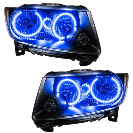 Oracle 11-13 Jeep Grand Cherokee Pre-Assembled Halo Headlights (Non HID) Chrome - Blue