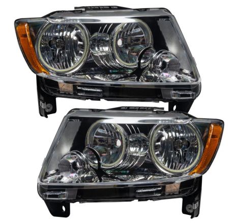 Oracle 11-13 Jeep Grand Cherokee Pre-Assembled Halo Headlights (Non HID) Chrome - Blue