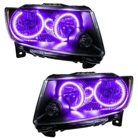 Oracle 11-13 Jeep Grand Cherokee Pre-Assembled Halo Headlights (Non HID) Chrome - UV/Purple