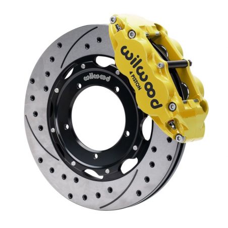 Wilwood 69-74 Porsche 911 Front Superlite Brake Kit 3in MT Drilled & Slotted Face - Yellow