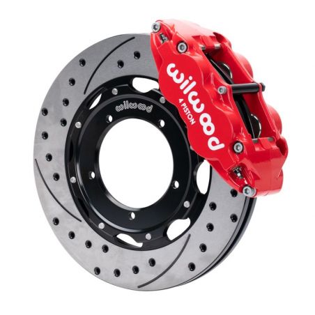 Wilwood 69-89 Porsche 911 Front Superlite Brake Kit 3.5in MT Drilled & Slotted Face - Red