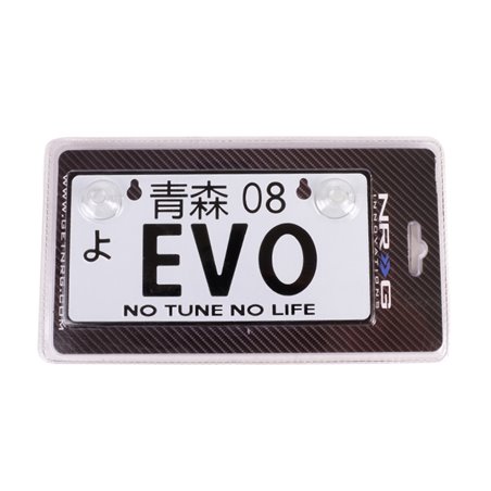 NRG Mini JDM Style Aluminum License Plate (Suction-Cup Fit/Universal) - EVO