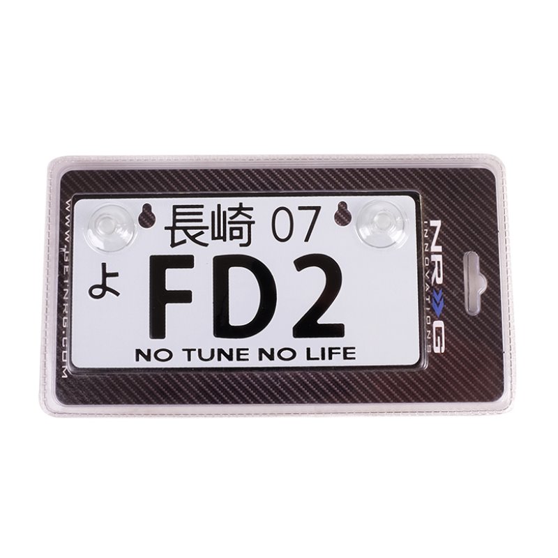 NRG Mini JDM Style Aluminum License Plate (Suction-Cup Fit/Universal) - FD2