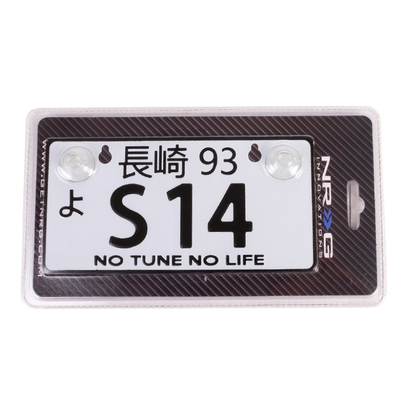 NRG Mini JDM Style Aluminum License Plate (Suction-Cup Fit/Universal) - S14