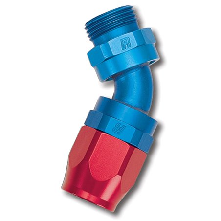 Russell Performance -12 AN Red/Blue 45 Degree Swivel Dry Sump Hose End (-10 Port 7/8in-14 Thread)