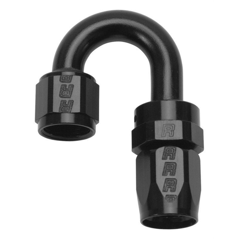 Russell Performance -6 AN Black 180 Degree Full Flow Swivel Hose End