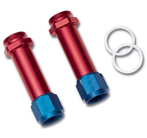 Russell Performance -8 AN Carb Inlet Fittings (2 pcs.) (Red/Blue)