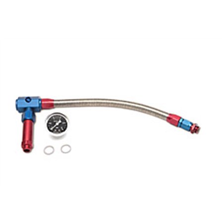 Russell Performance -6 AN to 3/8in Female NPT ProFlex Demon Carb Dual Inlet Carb Kit (Red/Blue)