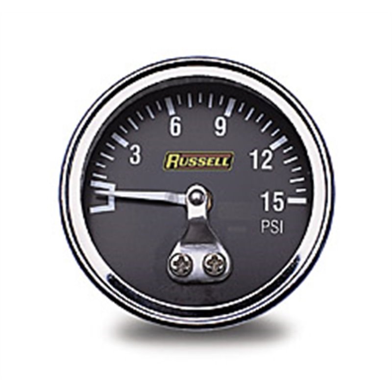 Russell Performance 15 psi fuel pressure gauge (Non liquid-filled)