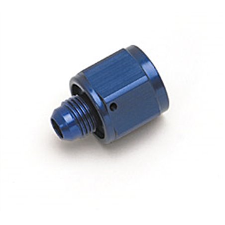 Russell Performance BLUE ANODIZED -6 TUBE COUPLING NUT W/ FLARED REDUCER TO -4 AN MALE