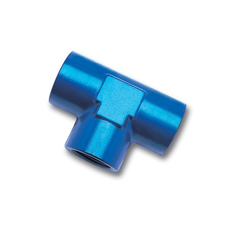 Russell Performance 3/8in Female Pipe Tee Fitting (Blue)