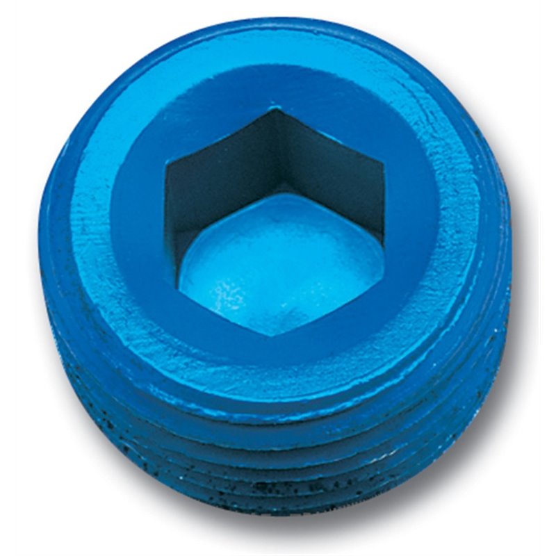 Russell Performance 1/8in Allen Socket Pipe Plug (Blue)