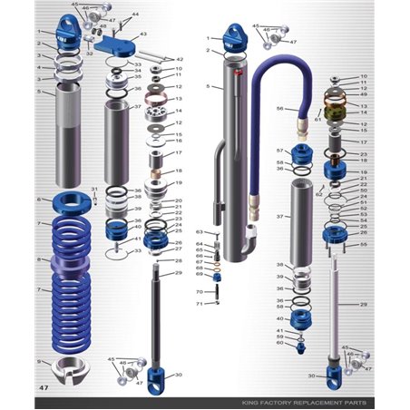 King Shocks Dividing Piston Internal Reservoir