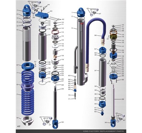 King Shocks 3.0 RS Spring Divider - Blue Billet Nylon