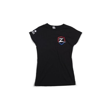 Zone Offroad Black Premium Cotton T-Shirt w/ Patriotic Zone Logos - Womens - S