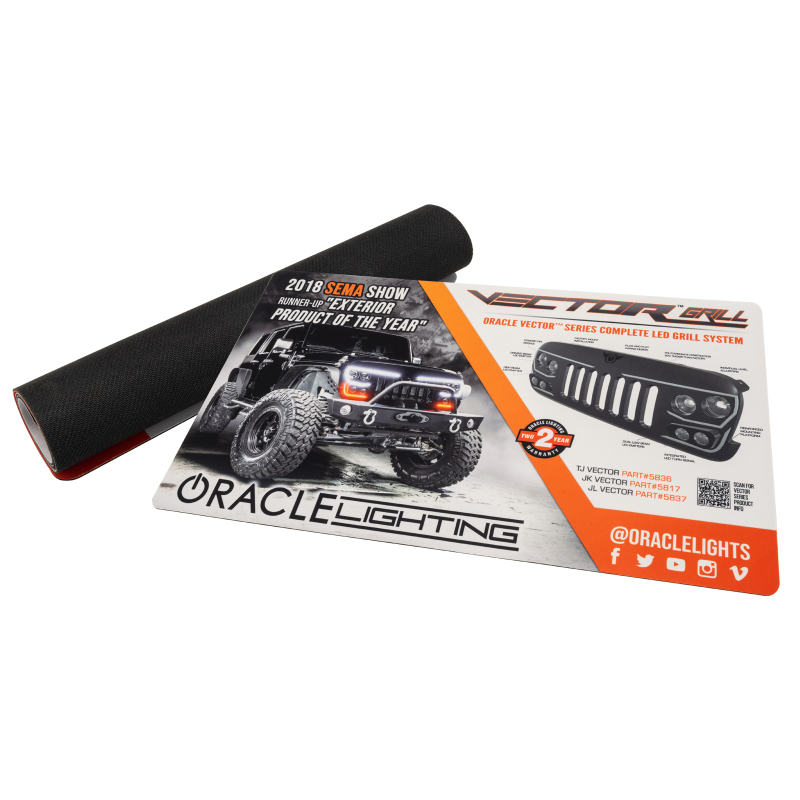 Oracle Neoprene Counter Mat 24in x 14in - Vector Grille Design 1