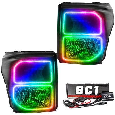 Oracle 11-16 Ford F250/350 LED HL - Black - ColorSHIFT w/ BC1 Controller