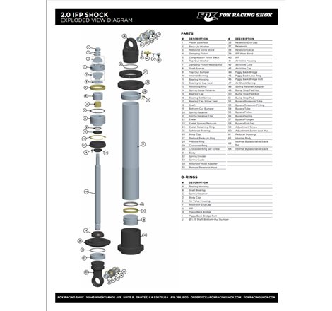 FOX Hardware Internal Bypass Tube - 1.834 Bore / 13.570 TLG - Steel / Intl. By-Pass - Rear