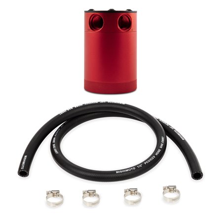 Mishimoto Assembled Universal 2-Port Catch Can Red w/ Hose