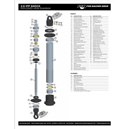 Fox (T) Spring Retainer 2.980 OD Dia. 2.490 Dia. 2.000 ID Dia. 1.834 Bore Al 6061 Black Ano Ii