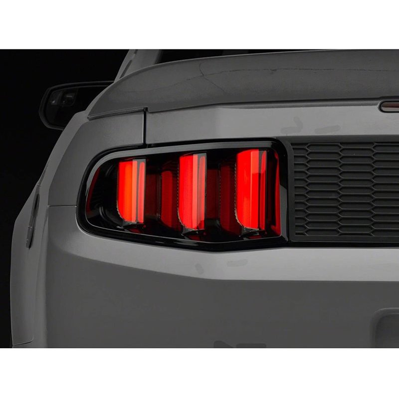 Raxiom 10-12 Ford Mustang Vector V2 LED Tail Lights - Gloss Black Housing (Clear Lens)