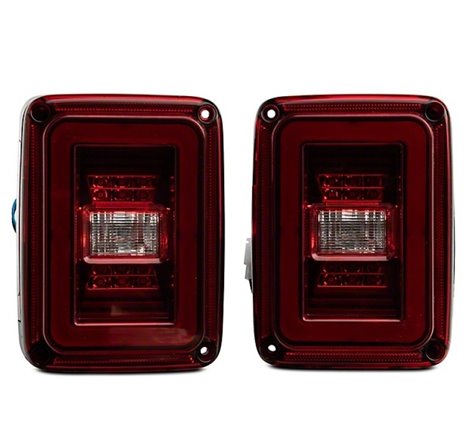 Raxiom 07-18 Jeep Wrangler JK JL Style LED Tail Lights- Black Housing - Red Lens