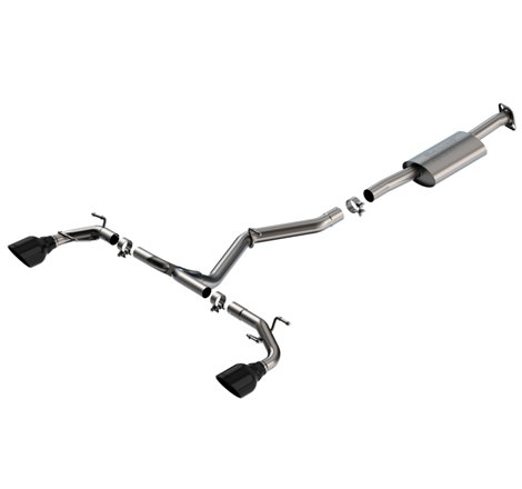 Borla 22-23 Subaru BRZ/Toyota GR86 2.4L RWD AT/MT S-Type Catback Exhaust - Black Chrome Tips