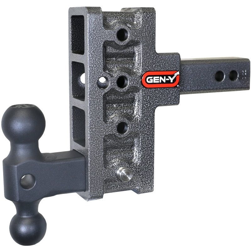 Gen-Y Mega Duty 2in Shank 5in Offset Drop 1500lb TW 10K Hitch w/GH-031 Dual-Ball