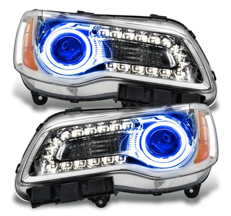 Oracle 11-14 Chrysler 300C NON HID LED Halo Headlights Chrome Housing - Blue