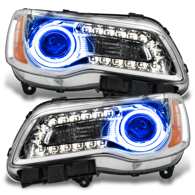 Oracle 11-14 Chrysler 300C NON HID LED Halo Headlights Chrome Housing - Blue