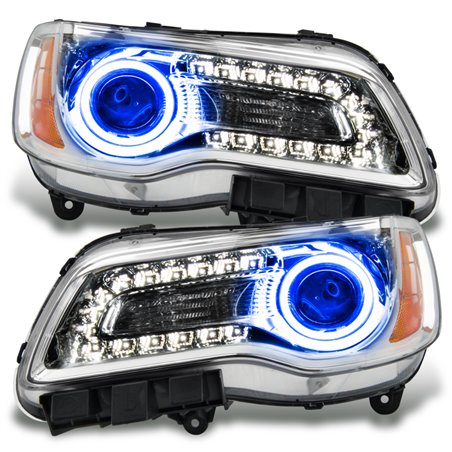 Oracle 11-14 Chrysler 300C NON HID LED Halo Headlights Chrome Housing - Blue