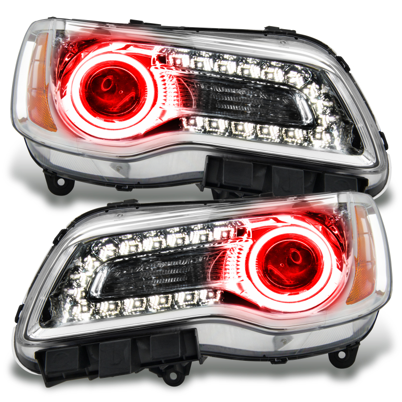 Oracle 11-14 Chrysler 300C NON HID LED Halo Headlights Chrome Housing - Red